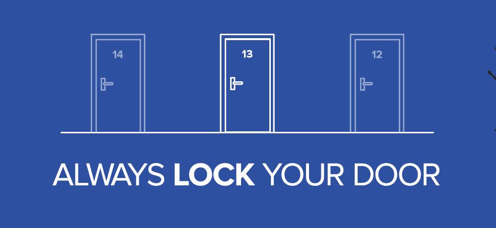 Don’t forget to lock up! 50% of car thefts are from unlocked vehicles.